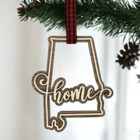 Alabama Home Double Layer Ornament