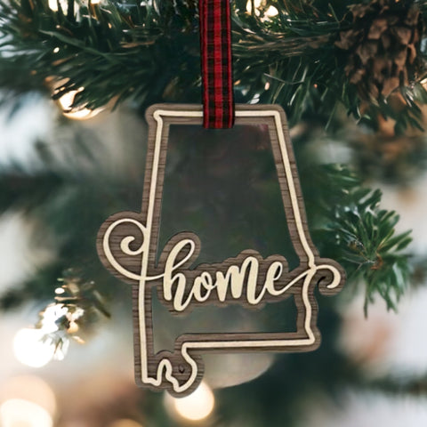 Alabama Home Double Layer Ornament