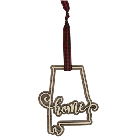 Alabama Home Double Layer Ornament