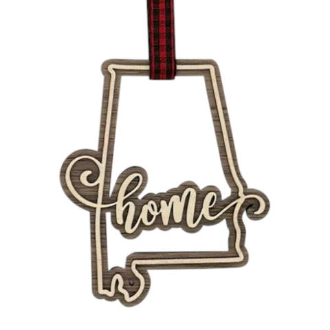 Alabama Home Double Layer Ornament