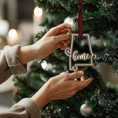 Alabama Home Double Layer Ornament