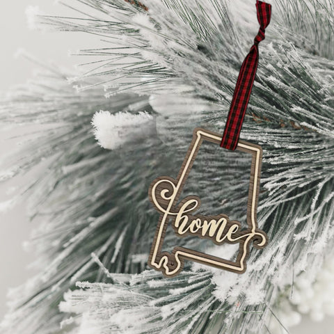 Alabama Home Double Layer Ornament