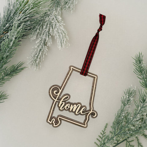 Alabama Home Double Layer Ornament