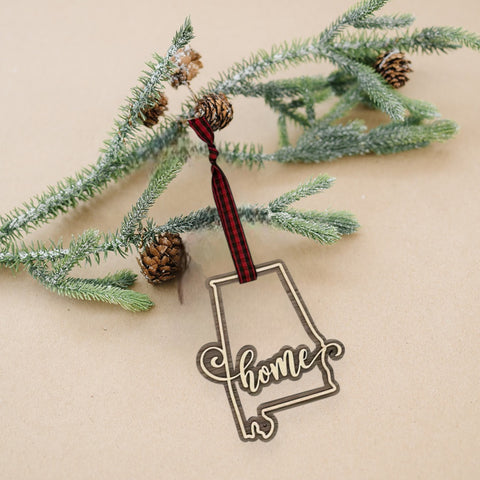 Alabama Home Double Layer Ornament