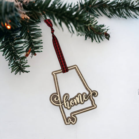 Alabama Home Double Layer Ornament