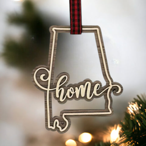 Alabama Home Double Layer Ornament