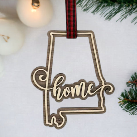 Alabama Home Double Layer Ornament