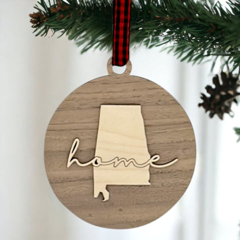 Alabama Home Cursive Ornament