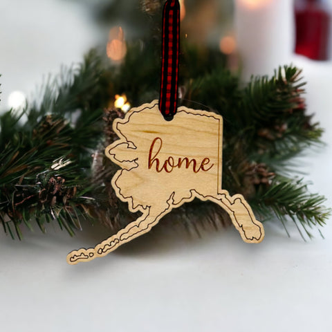 Alaska Home Script Ornament