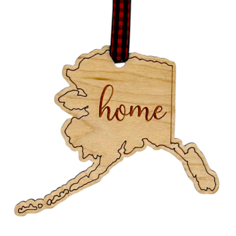 Alaska Home Script Ornament