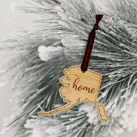 Alaska Home Script Ornament