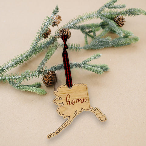 Alaska Home Script Ornament