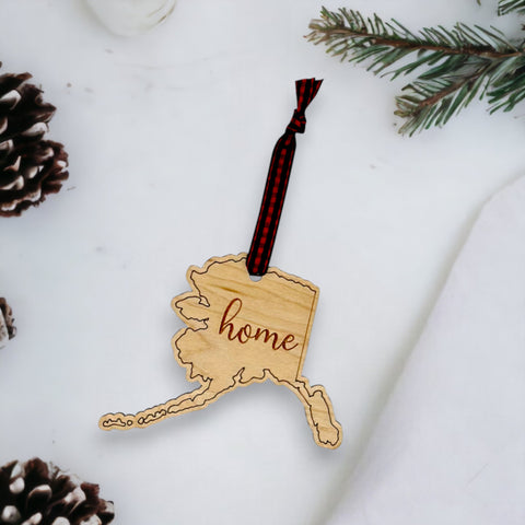 Alaska Home Script Ornament