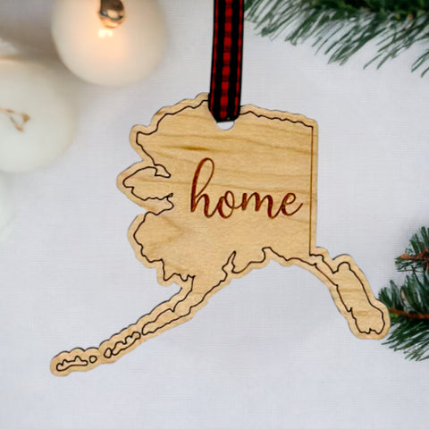 Alaska Home Script Ornament