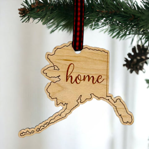 Alaska Home Script Ornament