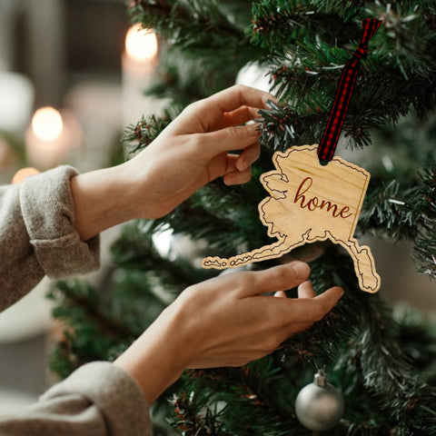 Alaska Home Script Ornament