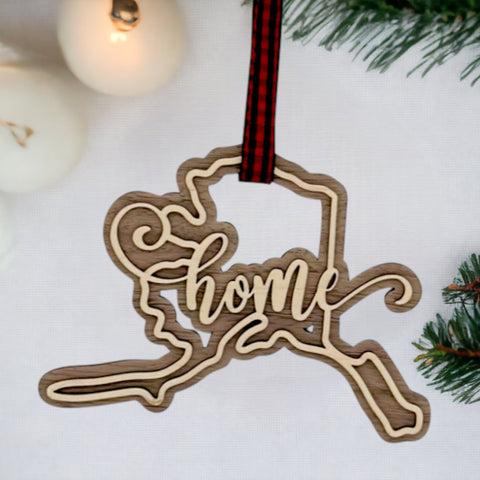 Alaska Home Double Layer Ornament