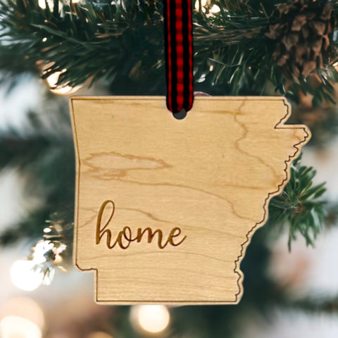 Arkansas Home Script Ornament