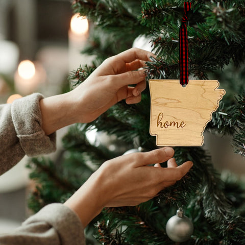 Arkansas Home Script Ornament