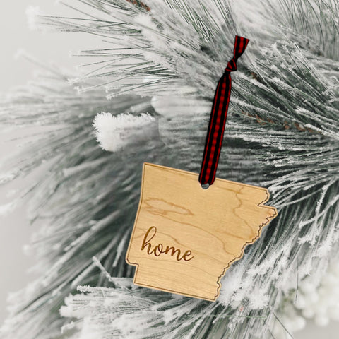 Arkansas Home Script Ornament