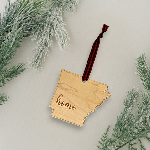 Arkansas Home Script Ornament