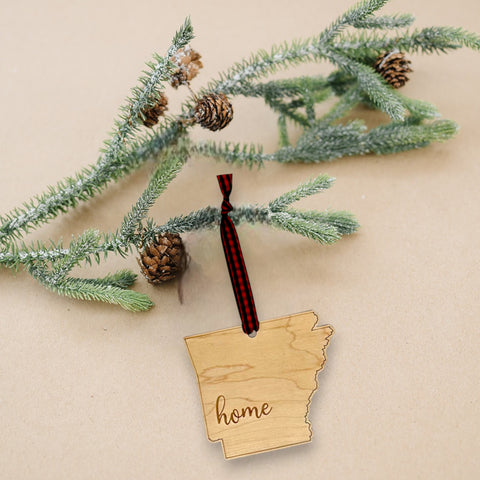 Arkansas Home Script Ornament