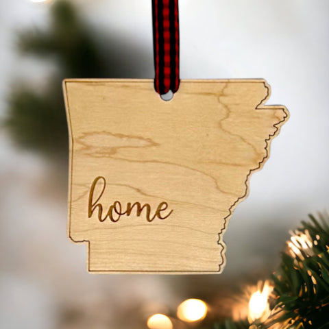Arkansas Home Script Ornament