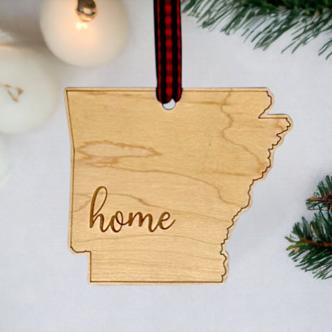 Arkansas Home Script Ornament