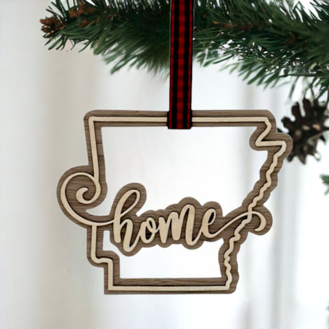 Arkansas Home Double Layer Ornament