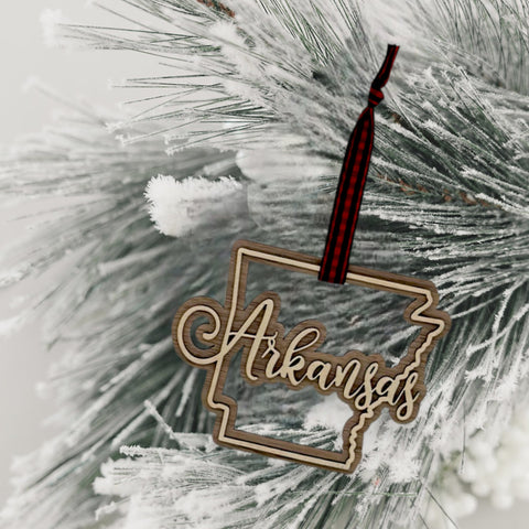 Arkansas Double Layer Ornament