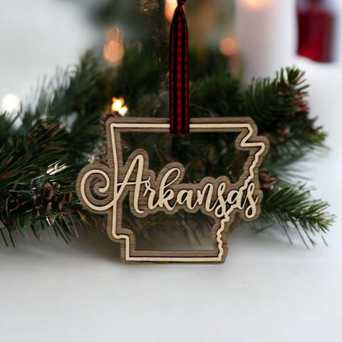 Arkansas Double Layer Ornament