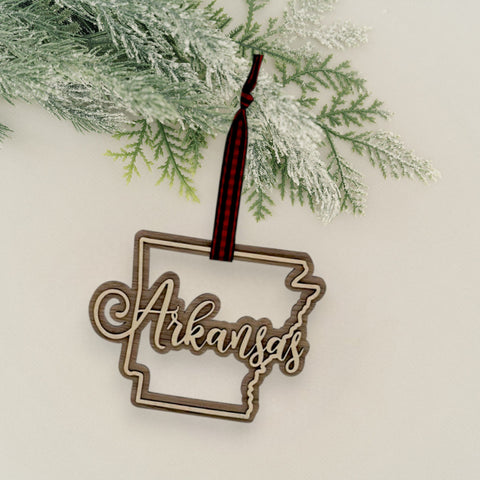 Arkansas Double Layer Ornament