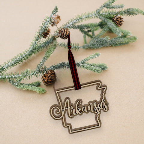 Arkansas Double Layer Ornament
