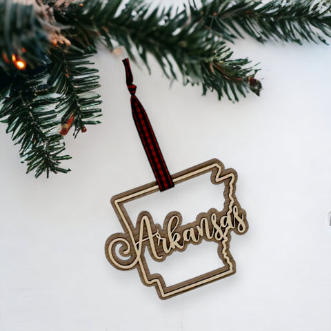 Arkansas Double Layer Ornament