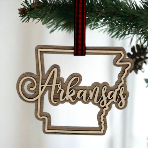 Arkansas Double Layer Ornament