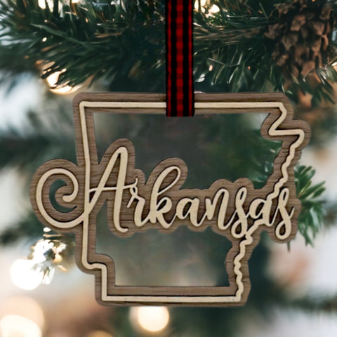 Arkansas Double Layer Ornament