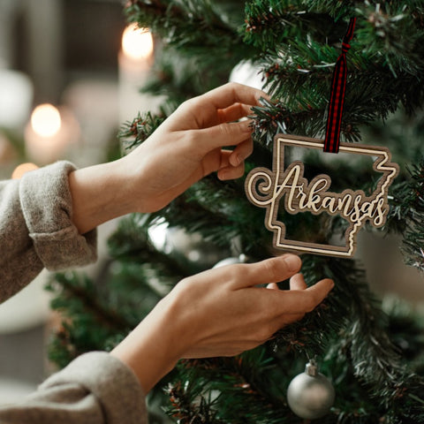 Arkansas Double Layer Ornament