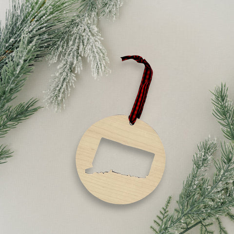 Connecticut Cut Out Ornament