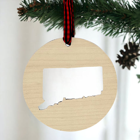 Connecticut Cut Out Ornament