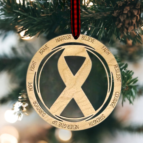 Cancer Ribbon Ornament