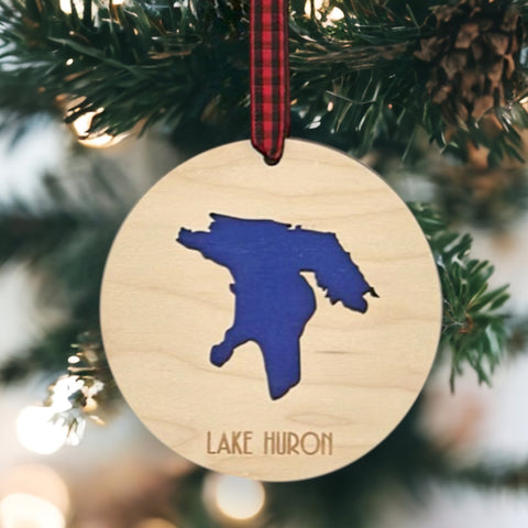 Custom Lake Huron Christmas Ornament