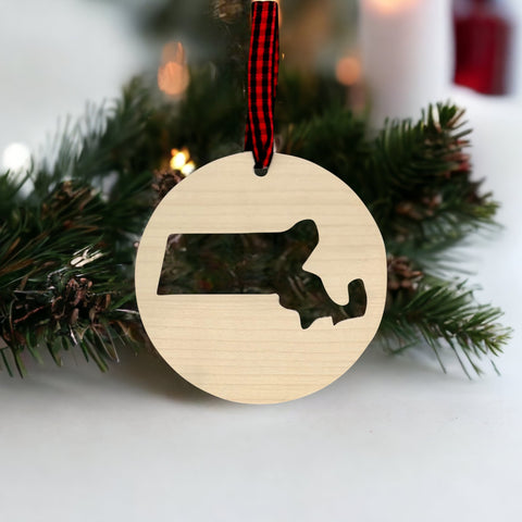 Massachusetts Cut Out Ornament