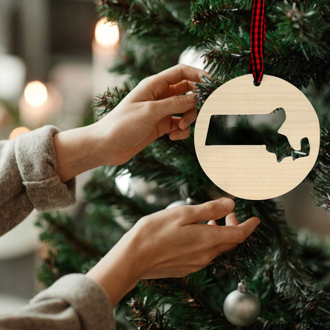Massachusetts Cut Out Ornament