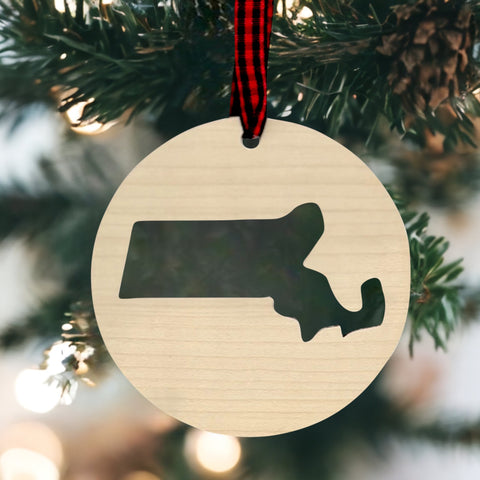 Massachusetts Cut Out Ornament