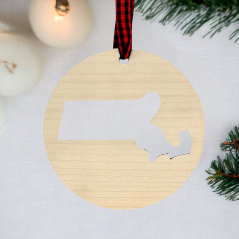 Massachusetts Cut Out Ornament