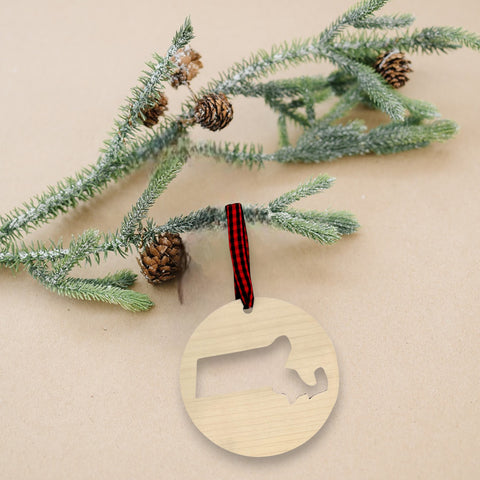 Massachusetts Cut Out Ornament