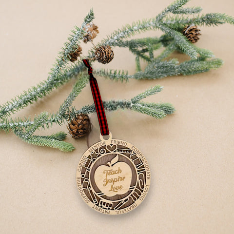 Cherish the season with our Teacher Appreciation Christmas Ornament, a symbol of gratitude for those who shape minds. Featuring a delicate apple design, it's the perfect gift for educators who inspire. Crafted with care, this timeless ornament adds warmth to your holiday decor, embodying the spirit of appreciation.