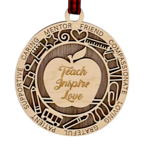 Cherish the season with our Teacher Appreciation Christmas Ornament, a symbol of gratitude for those who shape minds. Featuring a delicate apple design, it's the perfect gift for educators who inspire. Crafted with care, this timeless ornament adds warmth to your holiday decor, embodying the spirit of appreciation.