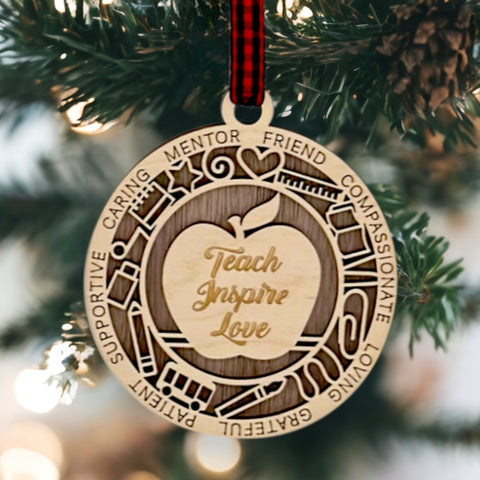Cherish the season with our Teacher Appreciation Christmas Ornament, a symbol of gratitude for those who shape minds. Featuring a delicate apple design, it's the perfect gift for educators who inspire. Crafted with care, this timeless ornament adds warmth to your holiday decor, embodying the spirit of appreciation.