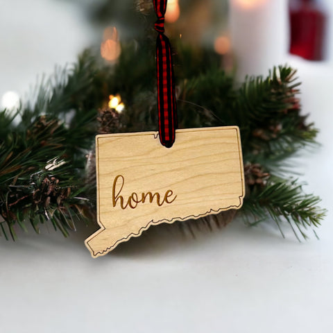 Connecticut Home Script Ornament